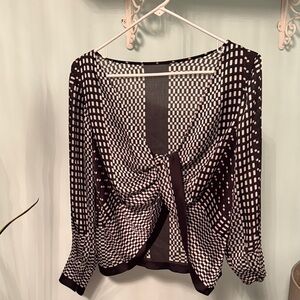Club Monaco Black and White Patterned Top